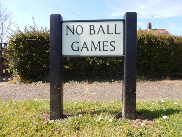 No ball games sign